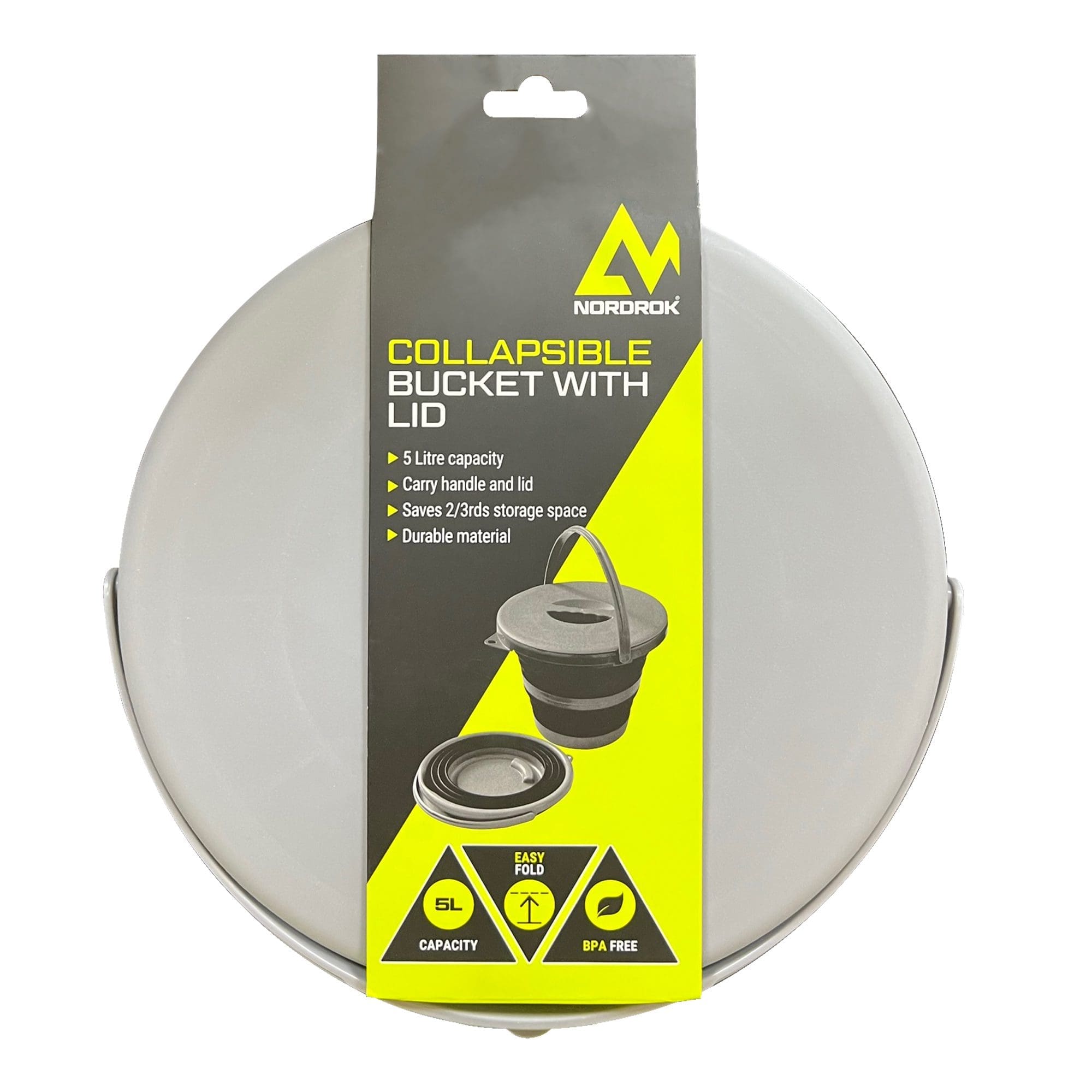 Quick Fold 5L Collapsible Bucket with Lid - Image 2