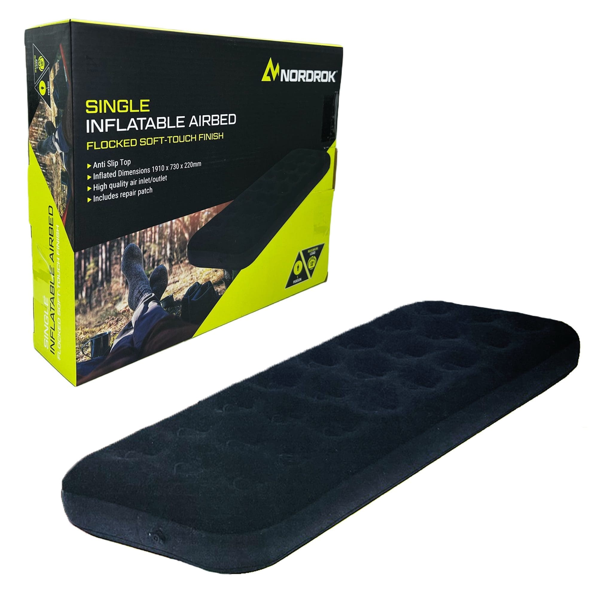 Single Flocked Inflatable Airbed